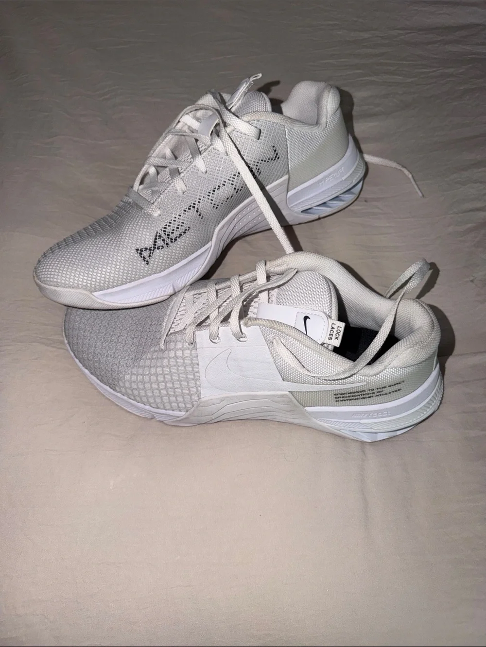 Nike Women’s White and Light Gray Athletic Training Shoes